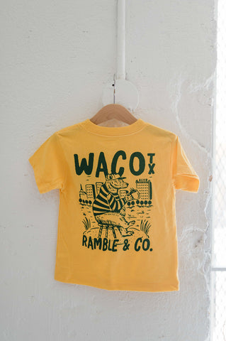 waco texas bear on the brazos | heather yellow gold toddler tee