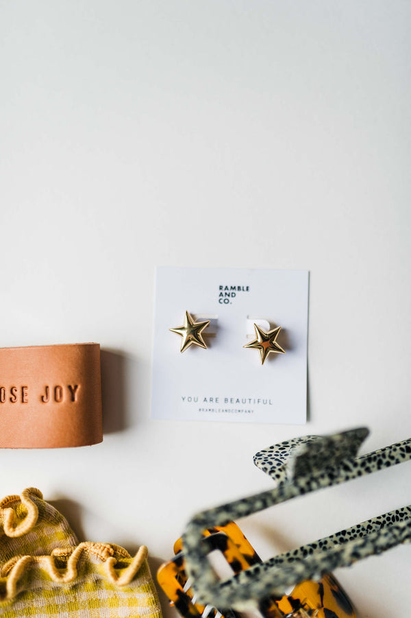 star post earring | 14k gold dipped earring