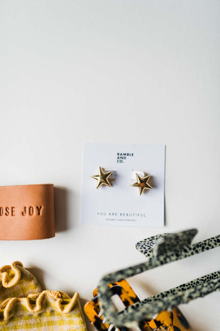 star post earring | 14k gold dipped earring