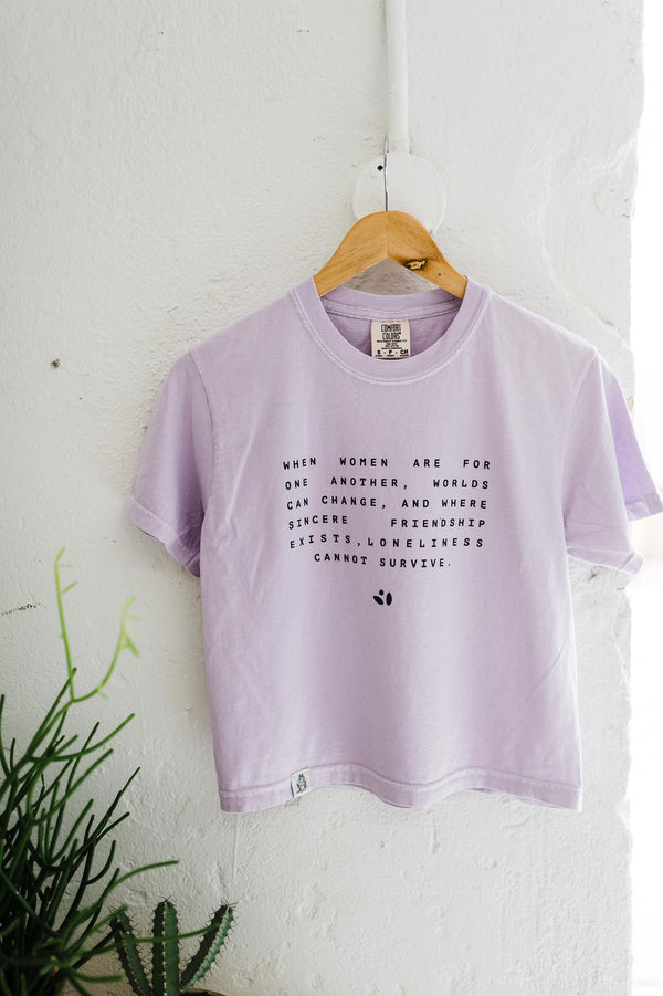 when women | lilac boxy cropped tee