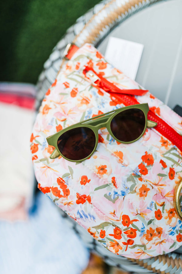 puffer belt bag | mango floral watercolor