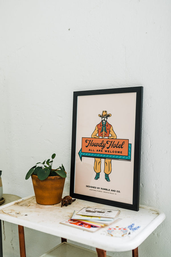 howdy hotel blush 12x18 | Ramble & Co. print