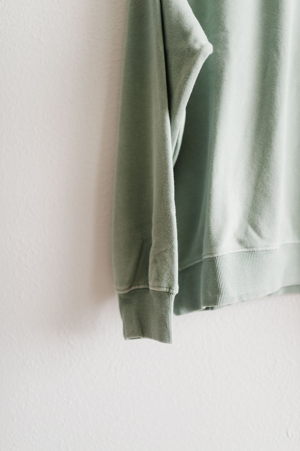 oversized mineral washed sweatshirt | sage green