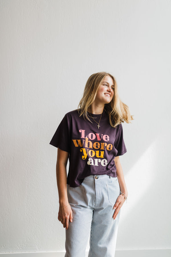 love where you are | plum boxy crop
