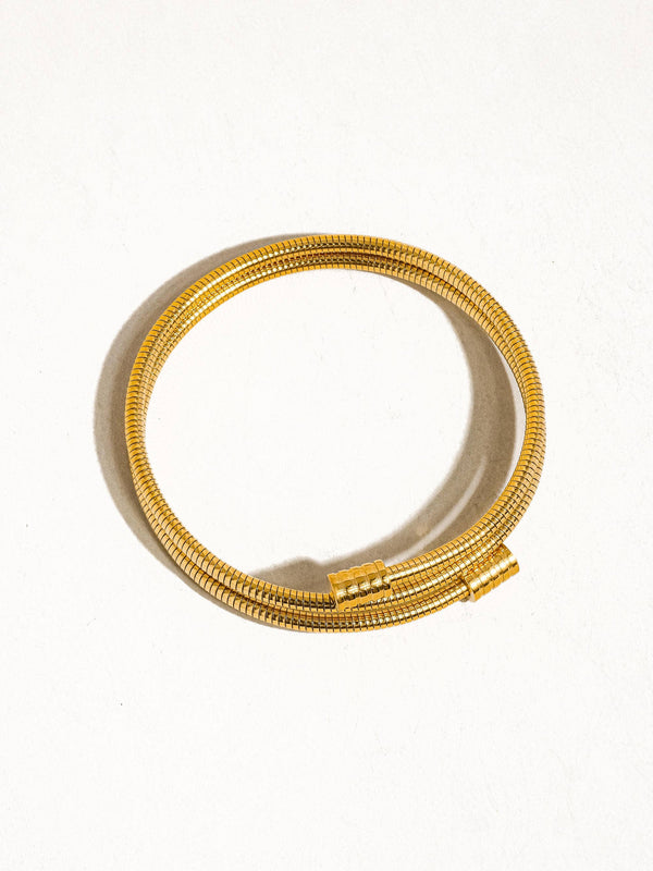 round snake gold chain bracelet