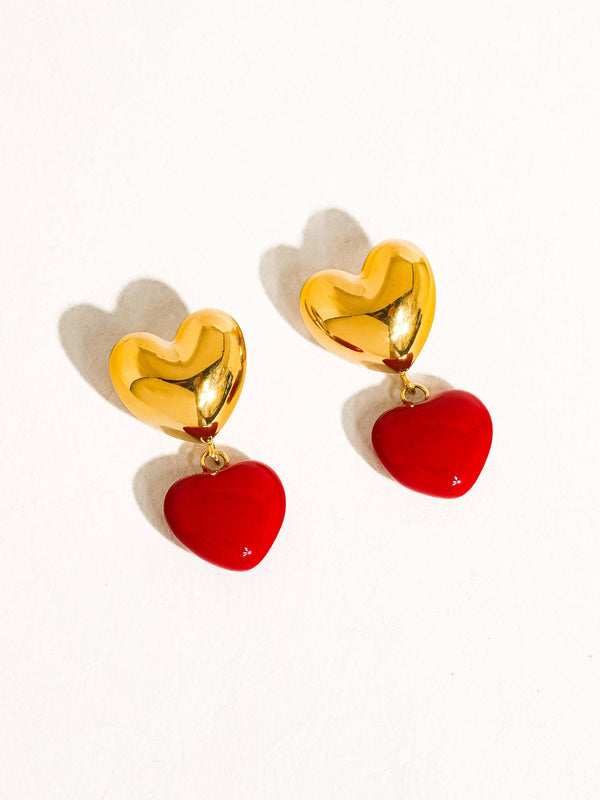 vintage heart earring | 18k gold earrings