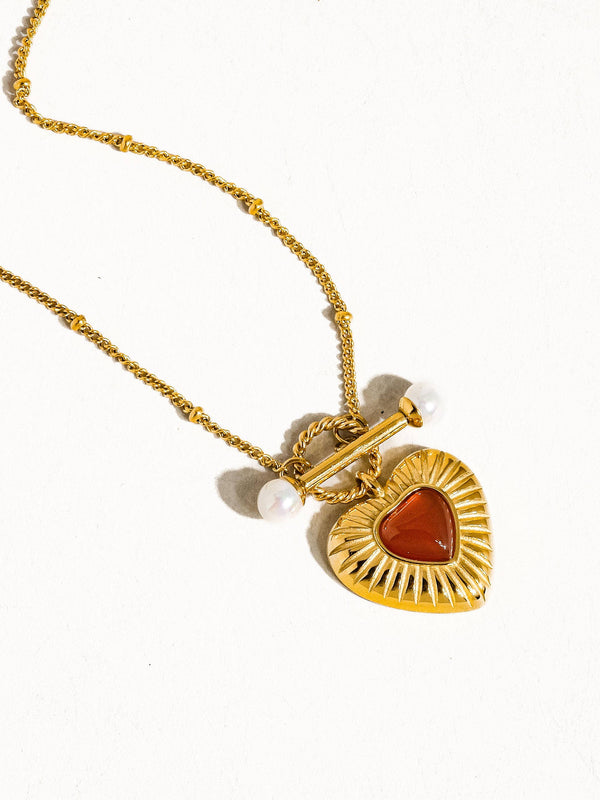 vintage heart chain necklace | 18k gold necklace