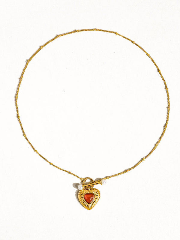 vintage heart chain necklace | 18k gold necklace