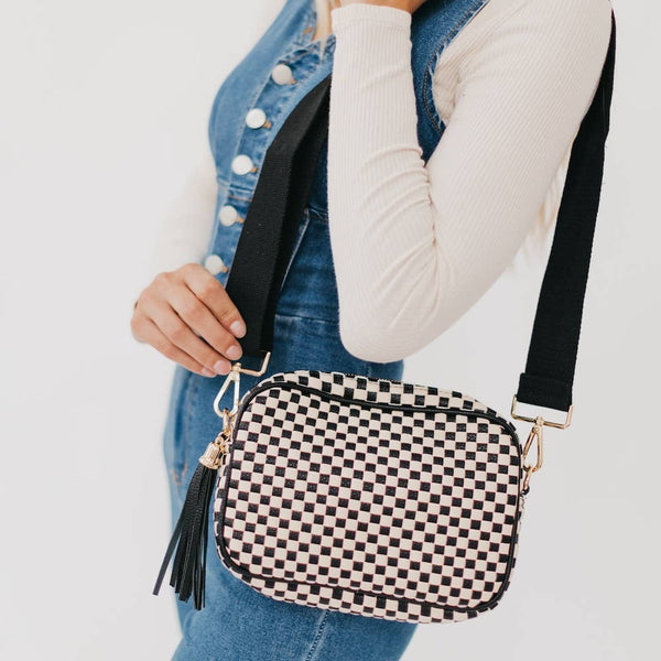 willow crossbody bag | checkered black