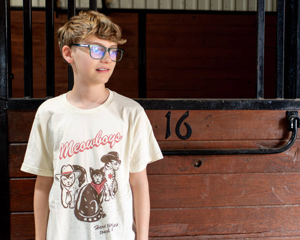 meowboys western | kids tee