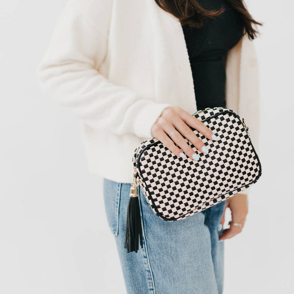 willow crossbody bag | checkered black