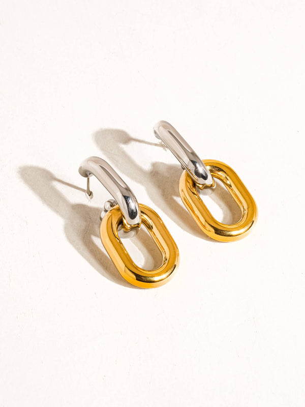 double chain earring | 18k gold earrings