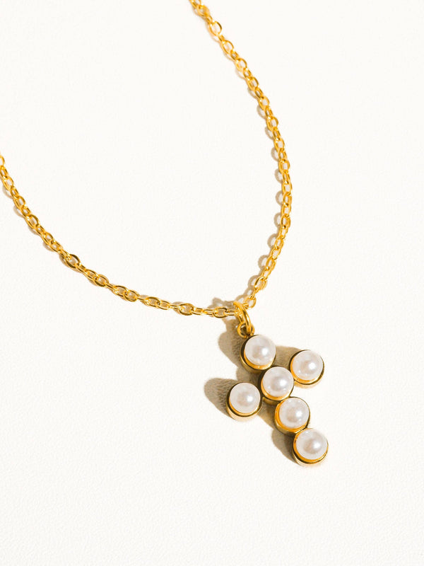 pearl cross necklace