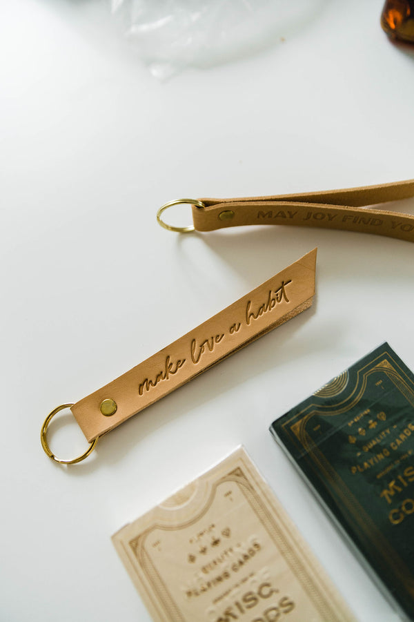 make love a habit | leather key fob