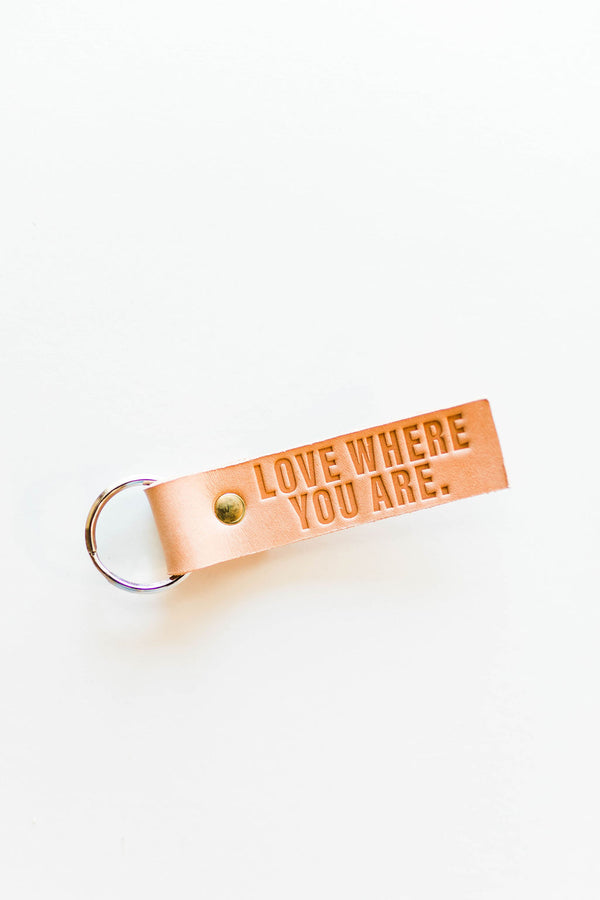 Leather Key Fob | Love Where You Are - ramble-and-company.myshopify.com - Accessories
