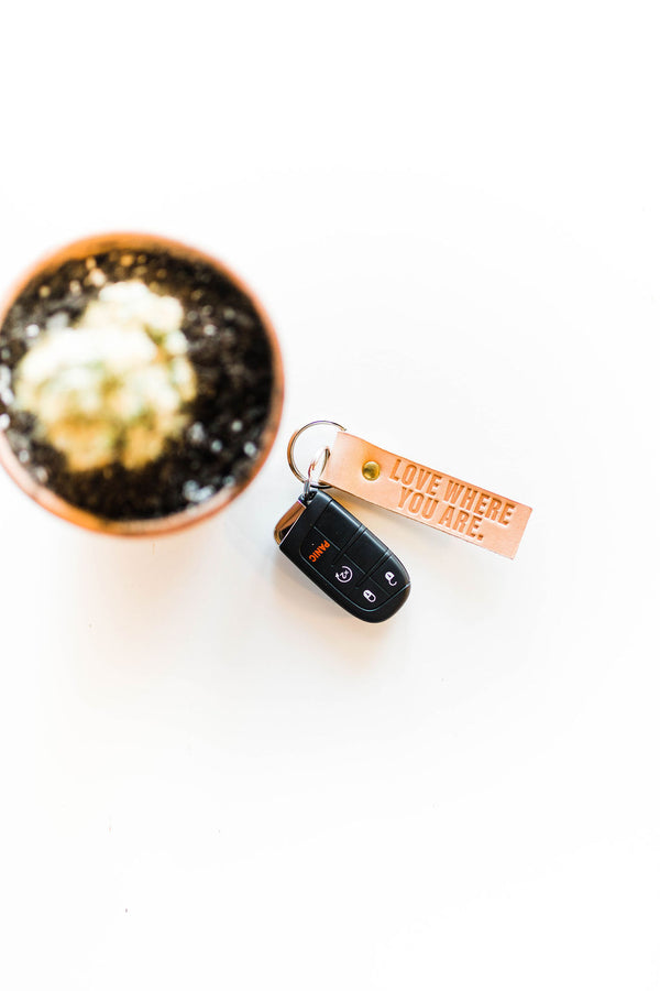 Leather Key Fob | Love Where You Are - ramble-and-company.myshopify.com - Accessories