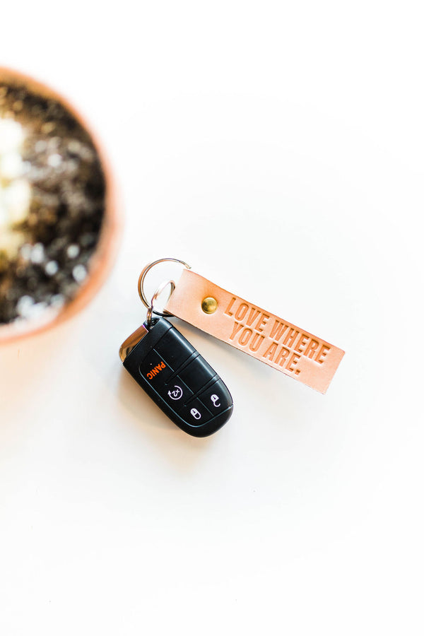 Leather Key Fob | Love Where You Are - ramble-and-company.myshopify.com - Accessories