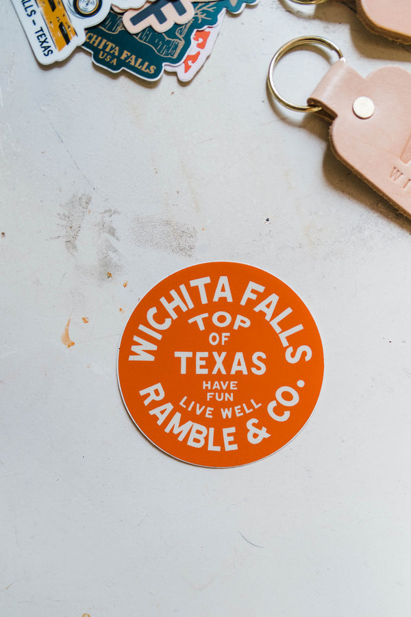 red + white  |  wichita falls sticker