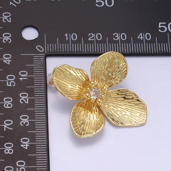 textured flower earrings | 14k gold filled