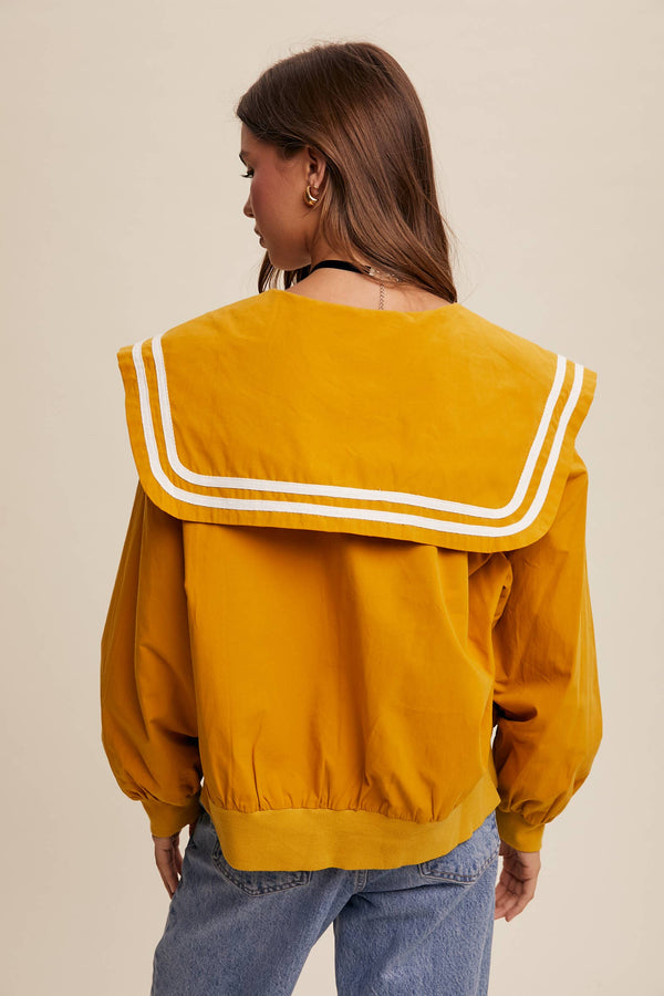 sailor collar button up jacket
