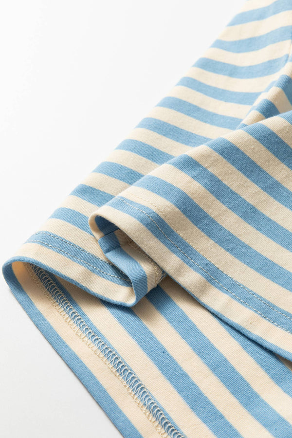 stripe tee | sky blue + pink