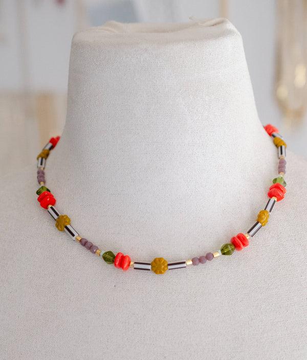 nixie flower beaded necklace