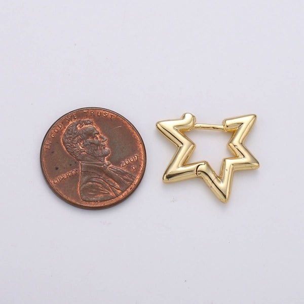 gold star huggie 14k | earring