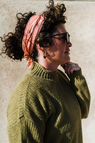 chunky knit mockneck sweater | moss