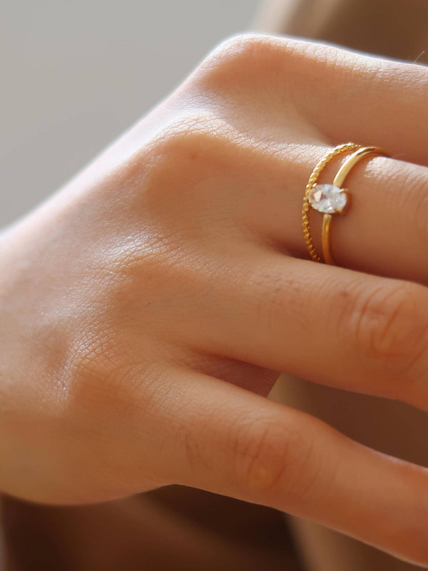 boris cz thin 18k gold | ring