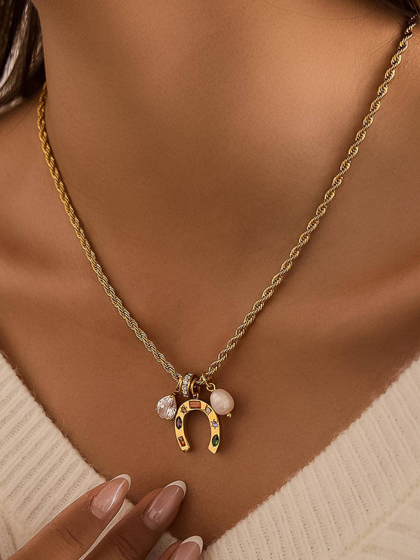 western charm necklace | 18k gold