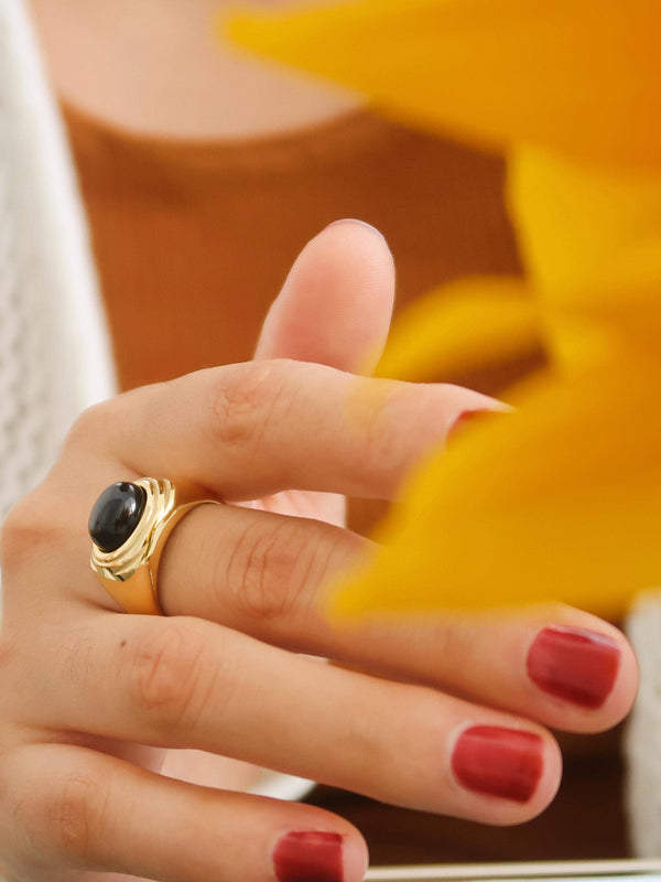 palmer agate stone 18K gold | ring