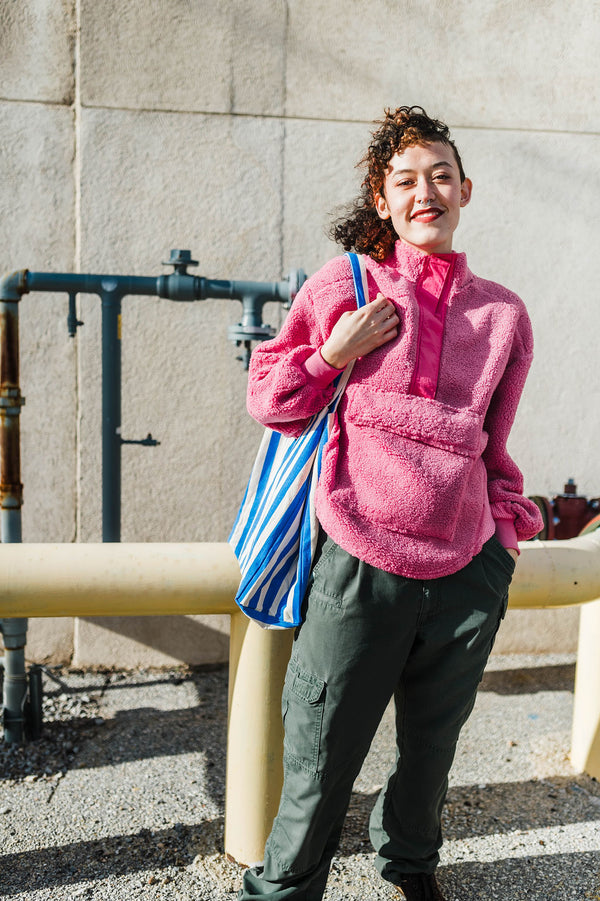 reese | hot pink teddy pullover sweatshirt