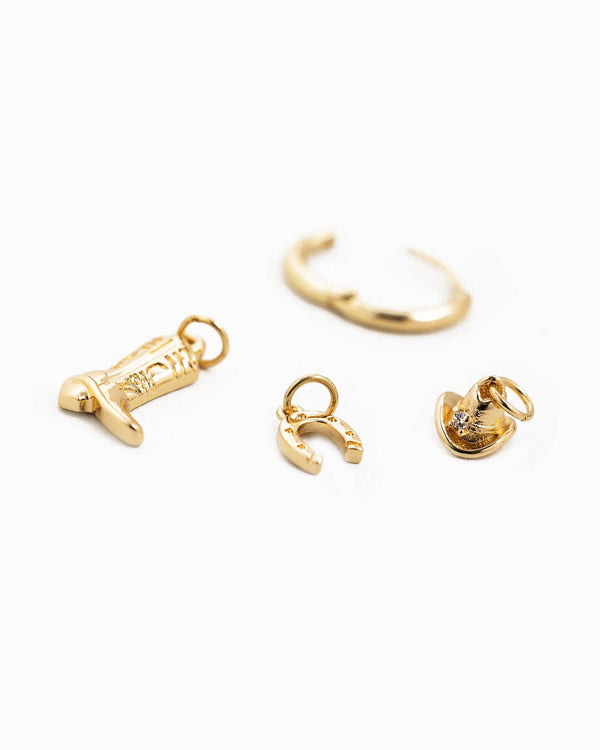 mini western boot charm | hoop earring