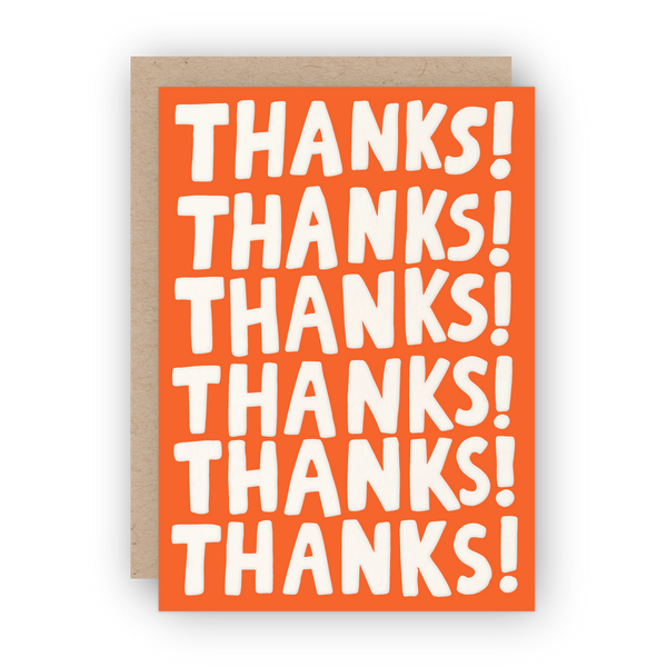 letterpress greeting card | thanks! thanks! thanks!