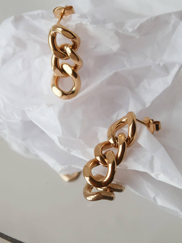 chain link earring | 18k gold