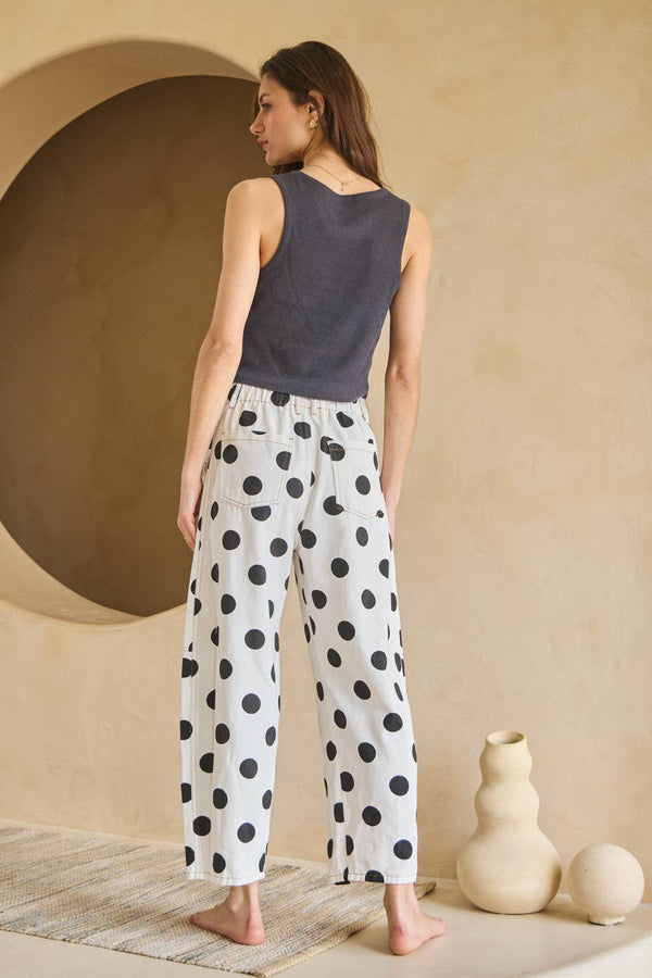 barrel denim pants | polka dot