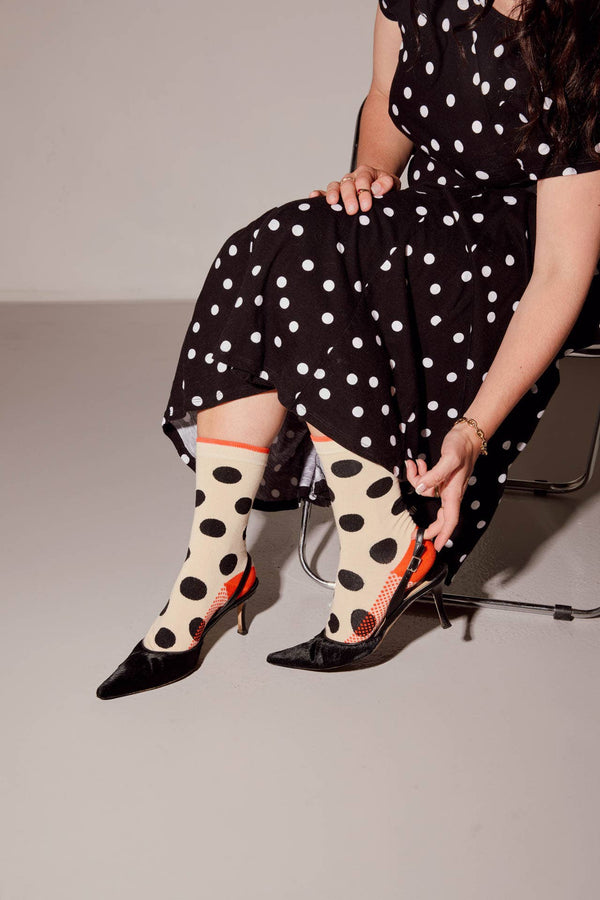dot crew socks | cream
