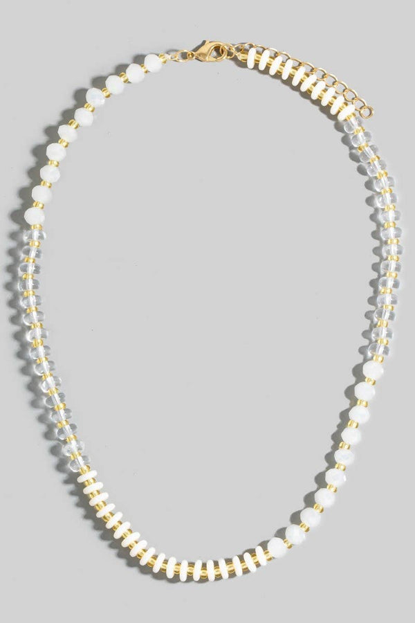 stone + glass beaded necklace