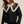 bow embroidered cable knit sweater | black