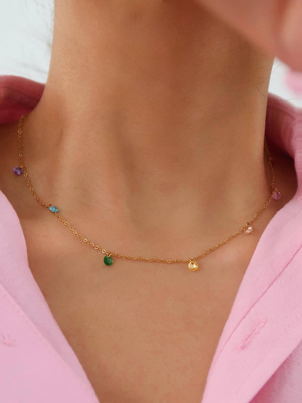 multi color delicate 18K | necklace