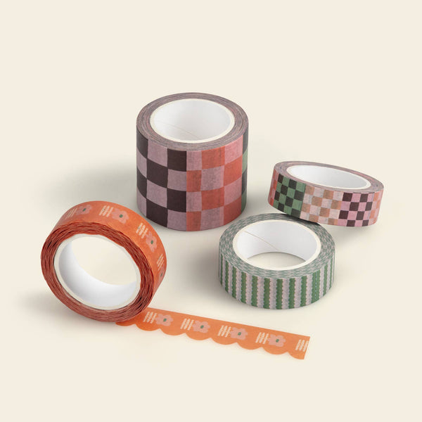 washi tape set | checkerboard + floral