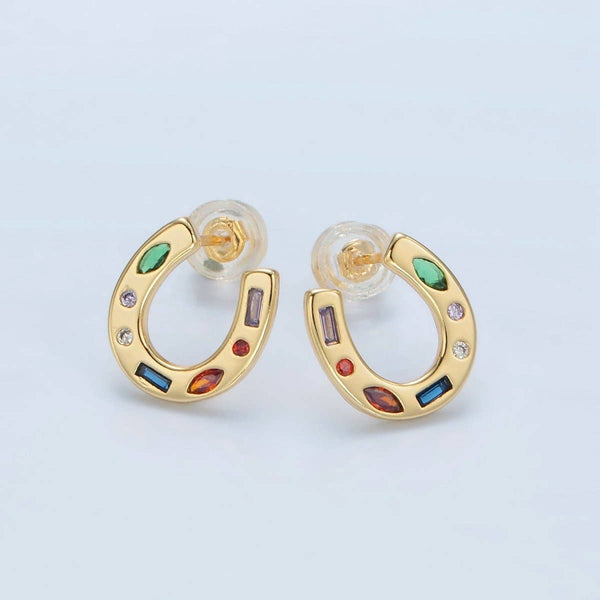 horseshoe stud 16k | gold filled