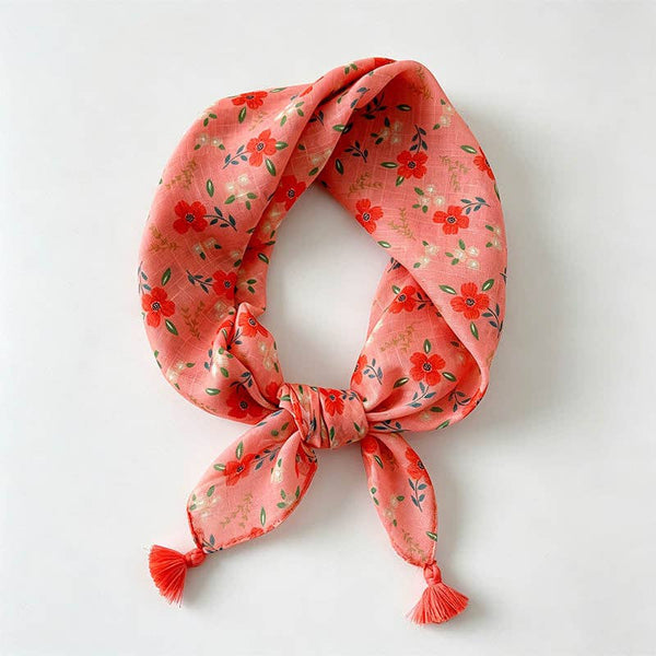 floral bandana | orange/red multi