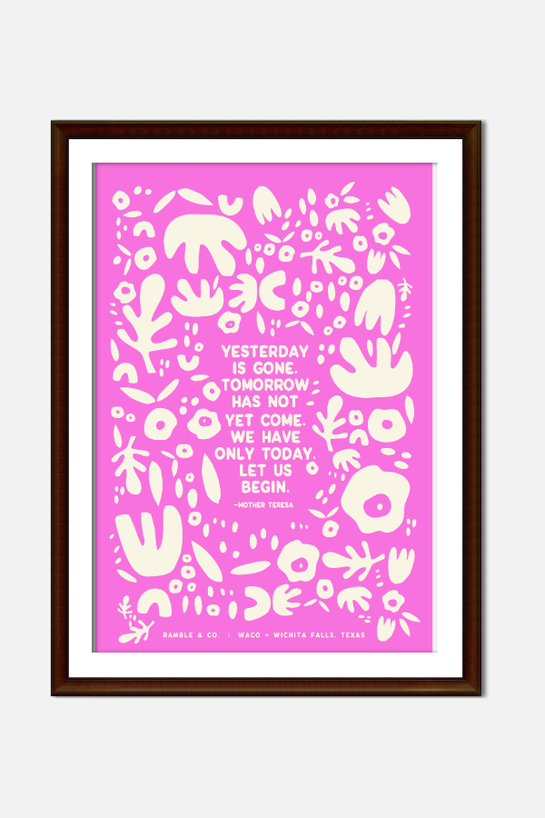 yesterday is gone print 12x18 | pink
