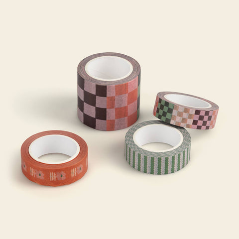 washi tape set | checkerboard + floral