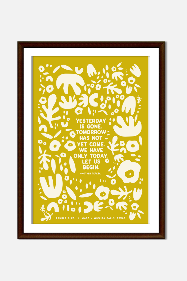 yesterday is gone print 12x18 | yellow