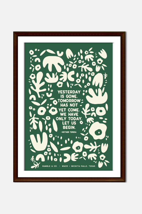 yesterday is gone 12x18 print | green