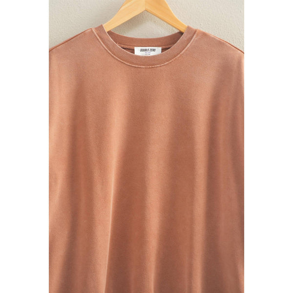 oversized mineral washed sweatshirt | chestnut