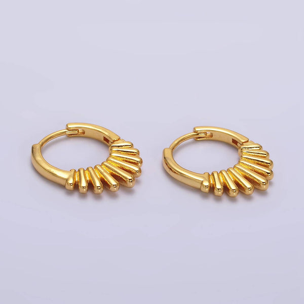 geometric sunburst huggies | 24k gold filled earrings