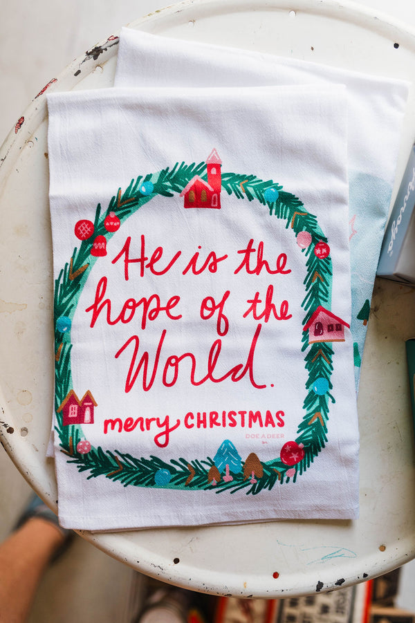 hope of the world | Christmas flower sack towel